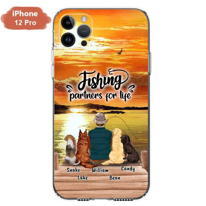 Custom Personalized Fishing Man Phone Case - Upto 4 Dogs - Phone Case For iPhone and Samsung - 4TC88X