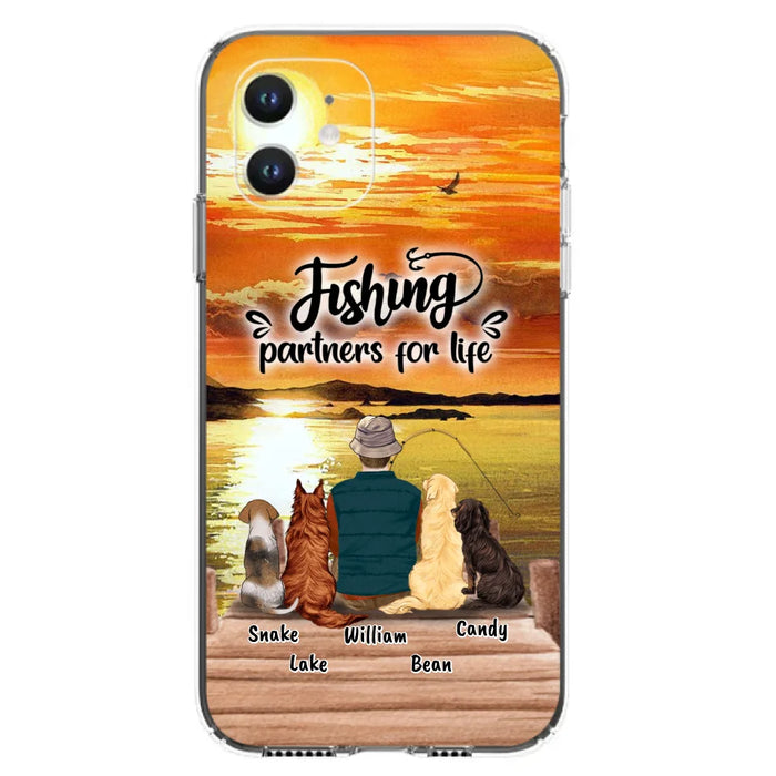 Custom Personalized Fishing Man Phone Case - Upto 4 Dogs - Phone Case For iPhone and Samsung - 4TC88X