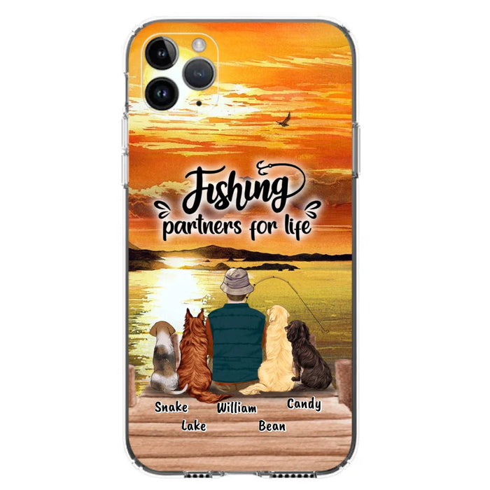 Custom Personalized Fishing Man Phone Case - Upto 4 Dogs - Phone Case For iPhone and Samsung - 4TC88X