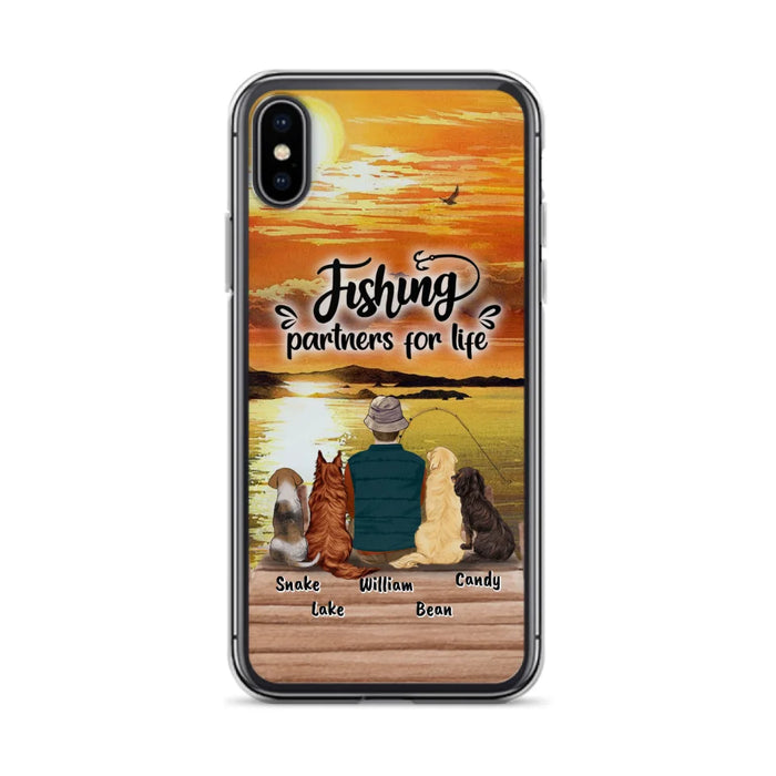 Custom Personalized Fishing Man Phone Case - Upto 4 Dogs - Phone Case For iPhone and Samsung - 4TC88X