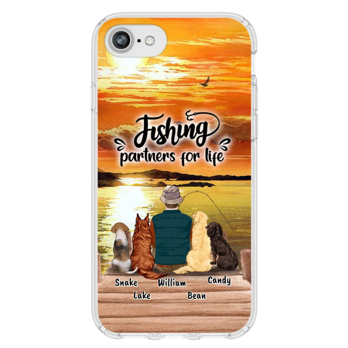 Custom Personalized Fishing Man Phone Case - Upto 4 Dogs - Phone Case For iPhone and Samsung - 4TC88X