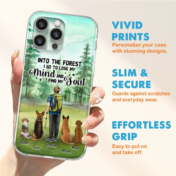 Custom Personalized Solo Trekking Woods  With Pets Phone Case - Upto 4 Pets - Case For iPhone and Samsung - 6CIAJ9