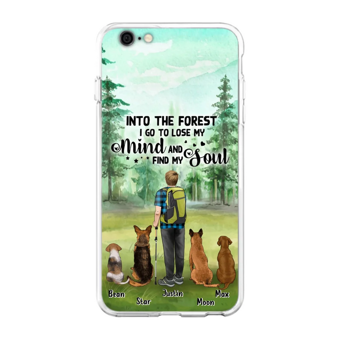 Custom Personalized Solo Trekking Woods  With Pets Phone Case - Upto 4 Pets - Case For iPhone and Samsung - 6CIAJ9