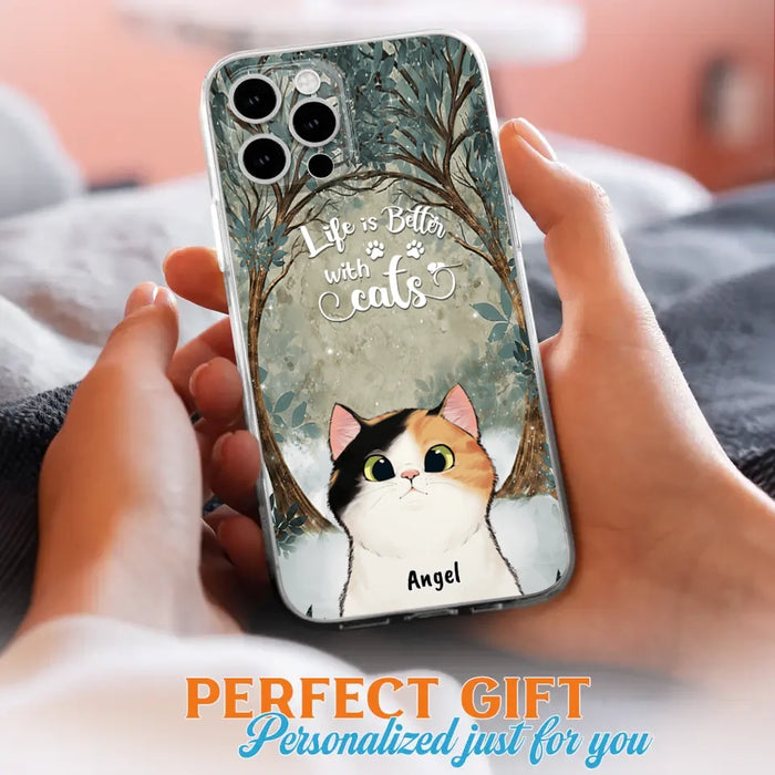 Custom Personalized Cat Phone Case - Best Gift For Cat Lover - Life Is Better With Cats - Phone Case For  iPhone And Samsung