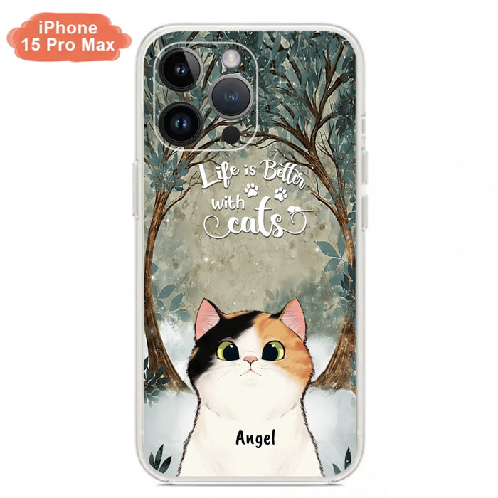 Custom Personalized Cat Phone Case - Best Gift For Cat Lover - Life Is Better With Cats - Phone Case For  iPhone And Samsung