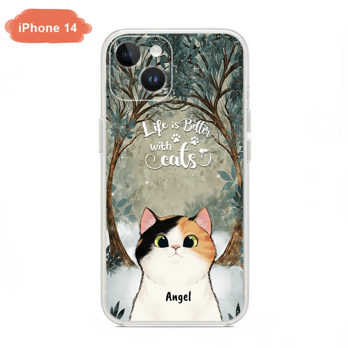 Custom Personalized Cat Phone Case - Best Gift For Cat Lover - Life Is Better With Cats - Phone Case For  iPhone And Samsung