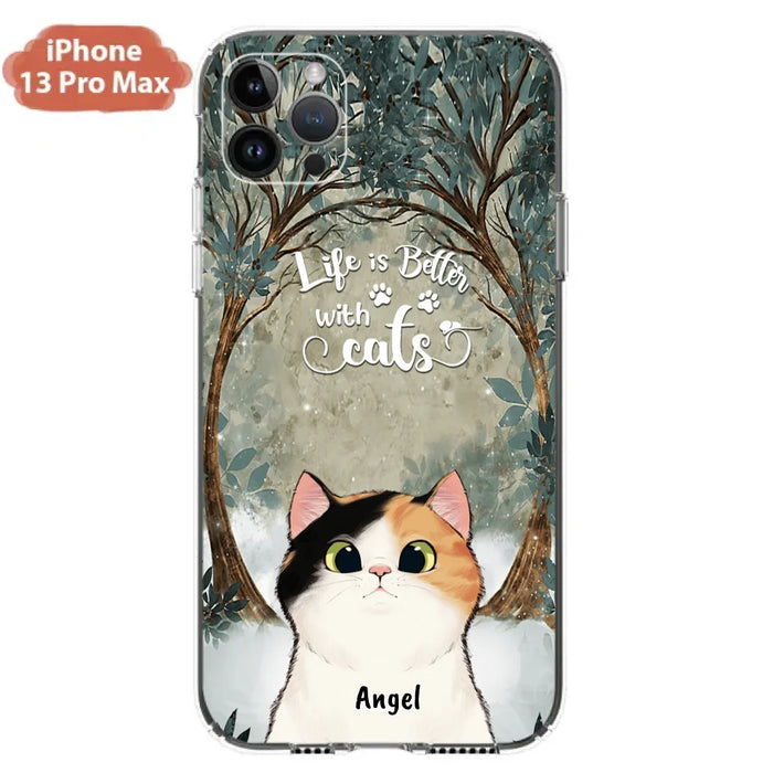 Custom Personalized Cat Phone Case - Best Gift For Cat Lover - Life Is Better With Cats - Phone Case For  iPhone And Samsung