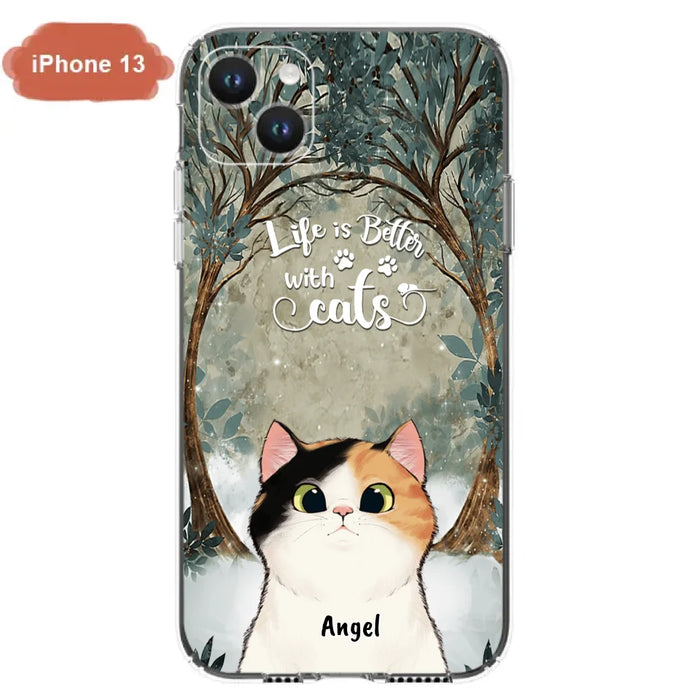 Custom Personalized Cat Phone Case - Best Gift For Cat Lover - Life Is Better With Cats - Phone Case For  iPhone And Samsung