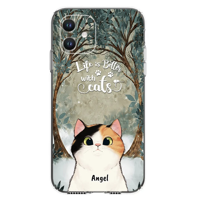 Custom Personalized Cat Phone Case - Best Gift For Cat Lover - Life Is Better With Cats - Phone Case For  iPhone And Samsung