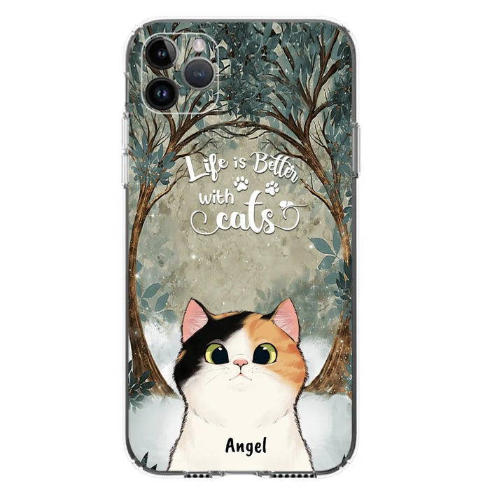 Custom Personalized Cat Phone Case - Best Gift For Cat Lover - Life Is Better With Cats - Phone Case For  iPhone And Samsung