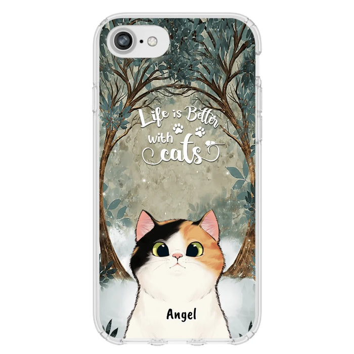 Custom Personalized Cat Phone Case - Best Gift For Cat Lover - Life Is Better With Cats - Phone Case For  iPhone And Samsung