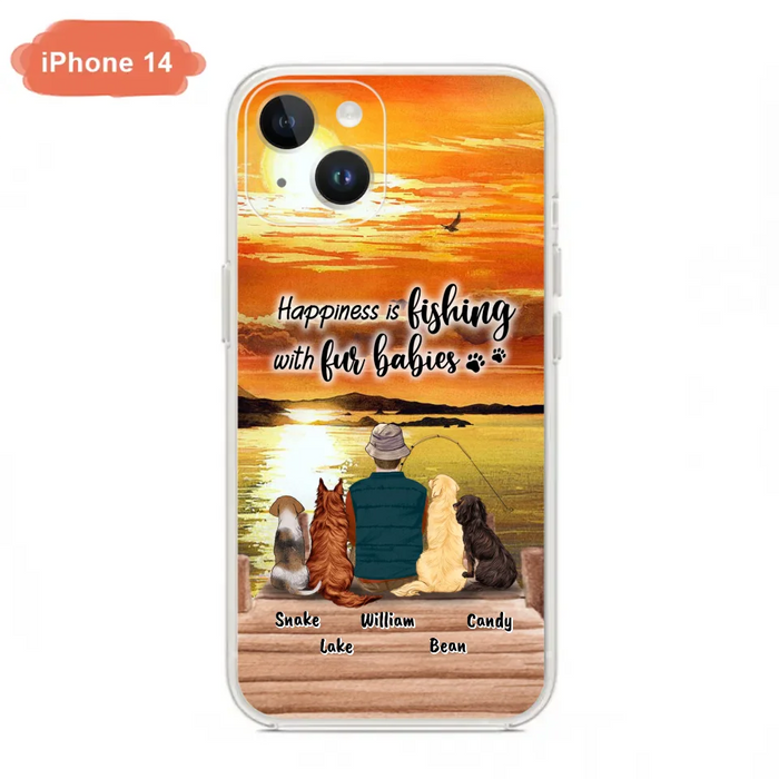 Custom Personalized Fishing Man/Woman Phone Case - Upto 4 Pets - Phone Case For iPhone and Samsung - 4TC88X