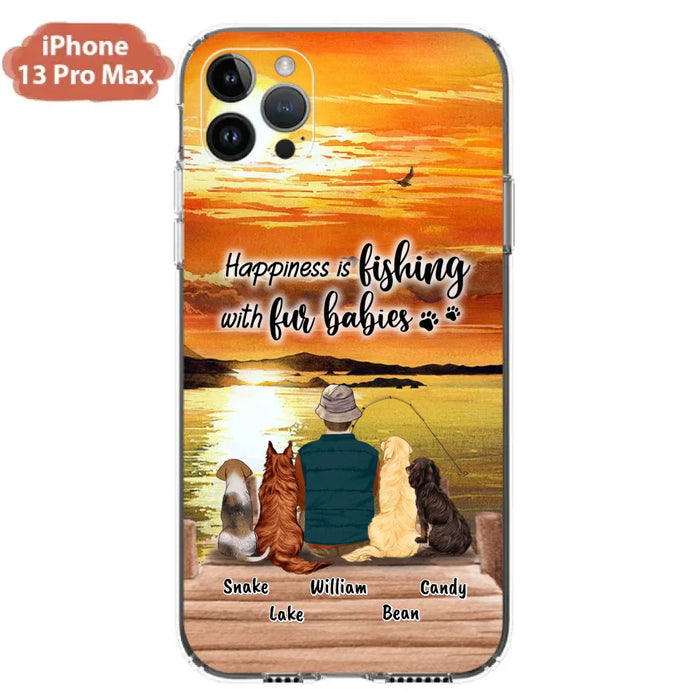 Custom Personalized Fishing Man/Woman Phone Case - Upto 4 Pets - Phone Case For iPhone and Samsung - 4TC88X