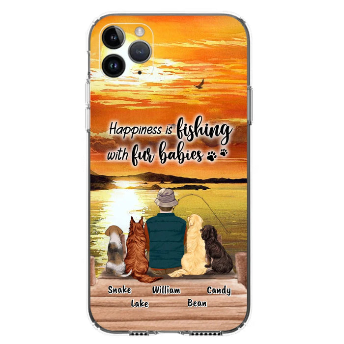 Custom Personalized Fishing Man/Woman Phone Case - Upto 4 Pets - Phone Case For iPhone and Samsung - 4TC88X