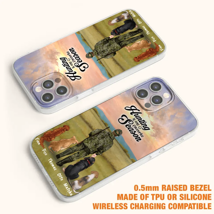 Custom Personalized Hunting Phone Case - Man/Woman With Upto 4 Dogs - Phone Case For iPhone And Samsung - 4168OK