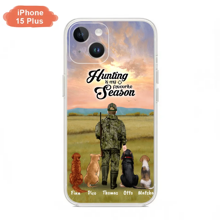 Custom Personalized Hunting Phone Case - Man/Woman With Upto 4 Dogs - Phone Case For iPhone And Samsung - 4168OK