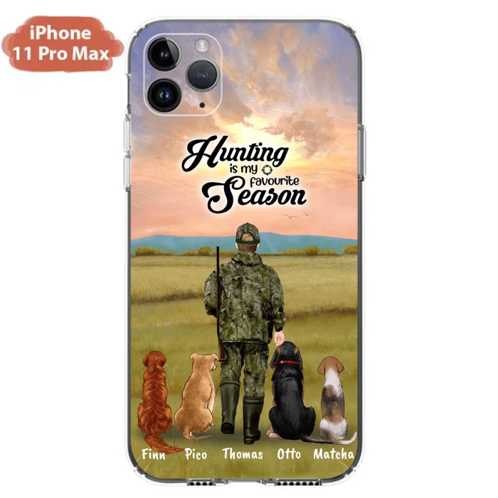 Custom Personalized Hunting Phone Case - Man/Woman With Upto 4 Dogs - Phone Case For iPhone And Samsung - 4168OK