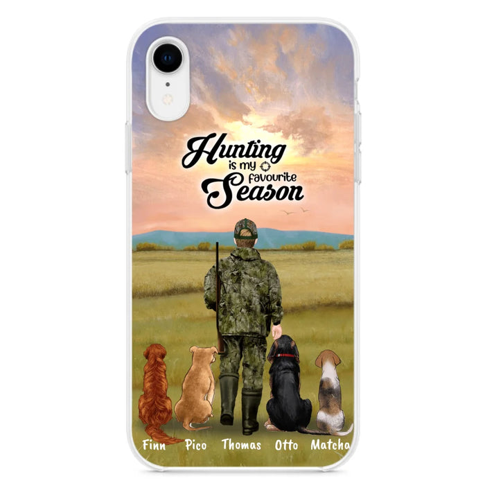 Custom Personalized Hunting Phone Case - Man/Woman With Upto 4 Dogs - Phone Case For iPhone And Samsung - 4168OK