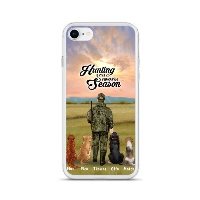 Custom Personalized Hunting Phone Case - Man/Woman With Upto 4 Dogs - Phone Case For iPhone And Samsung - 4168OK