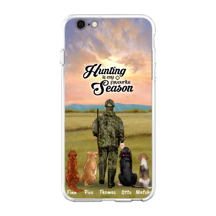 Custom Personalized Hunting Phone Case - Man/Woman With Upto 4 Dogs - Phone Case For iPhone And Samsung - 4168OK