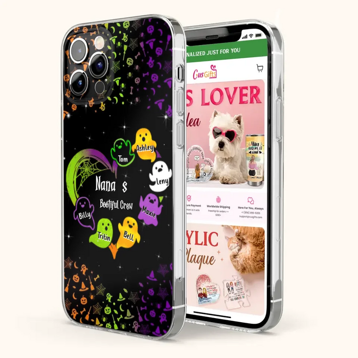 Custom Personalized Nana's Bootiful Crew iPhone/Samsung Case - Halloween gift for Grandma - Up to 7 Grandkids