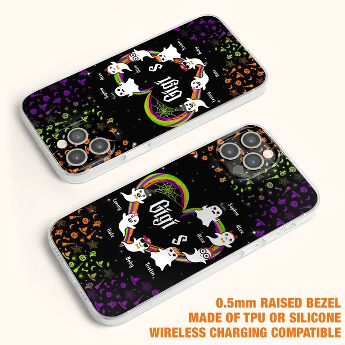 Custom Personalized Grandma & Grandkids Ghost Phone Case - Up to 7 Grandkids - Halloween Gift For Grandma - Case For iPhone And Samsung