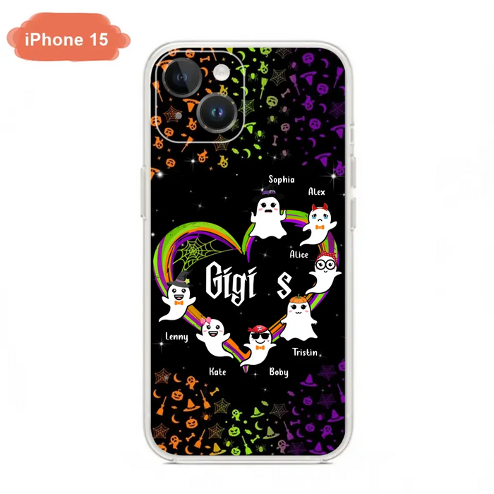 Custom Personalized Grandma & Grandkids Ghost Phone Case - Up to 7 Grandkids - Halloween Gift For Grandma - Case For iPhone And Samsung