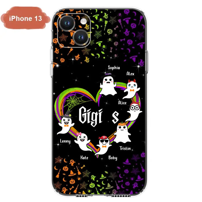 Custom Personalized Grandma & Grandkids Ghost Phone Case - Up to 7 Grandkids - Halloween Gift For Grandma - Case For iPhone And Samsung