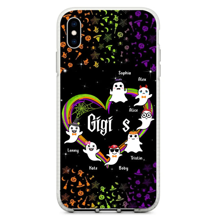 Custom Personalized Grandma & Grandkids Ghost Phone Case - Up to 7 Grandkids - Halloween Gift For Grandma - Case For iPhone And Samsung