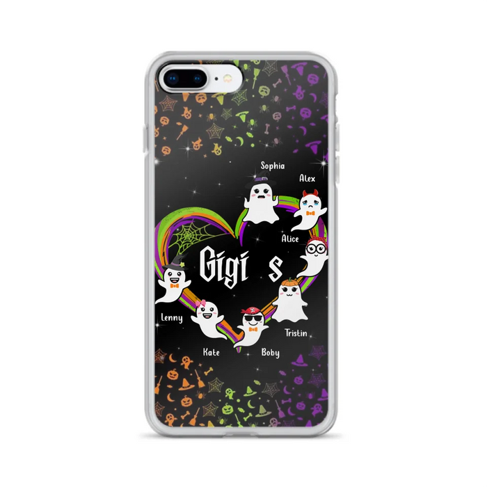 Custom Personalized Grandma & Grandkids Ghost Phone Case - Up to 7 Grandkids - Halloween Gift For Grandma - Case For iPhone And Samsung