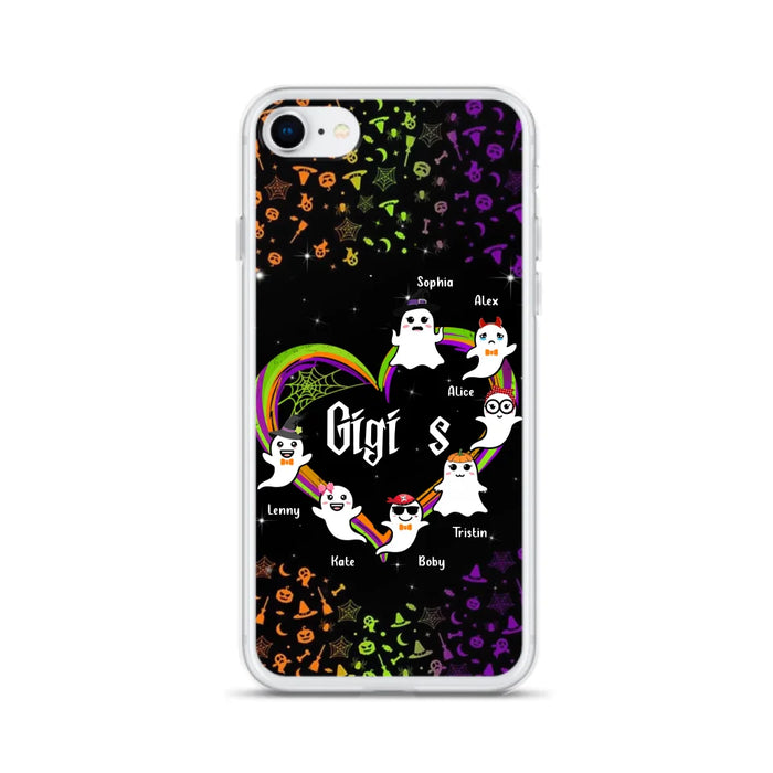 Custom Personalized Grandma & Grandkids Ghost Phone Case - Up to 7 Grandkids - Halloween Gift For Grandma - Case For iPhone And Samsung