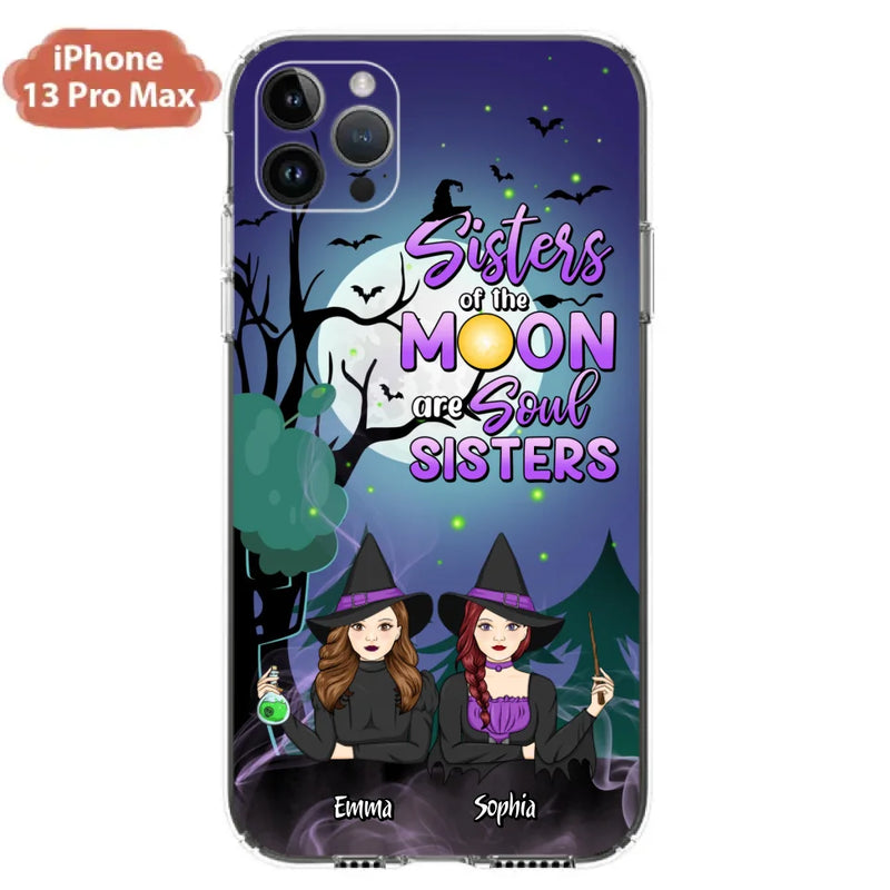 Custom Personalized Witches Phone Case for iPhone/ Samsung - Gift Idea For Halloween/ Friends with up to 4 Witches - Sisters Of The Moon Are Soul Sisters