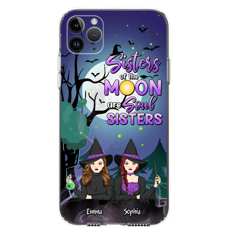 Custom Personalized Witches Phone Case for iPhone/ Samsung - Gift Idea For Halloween/ Friends with up to 4 Witches - Sisters Of The Moon Are Soul Sisters