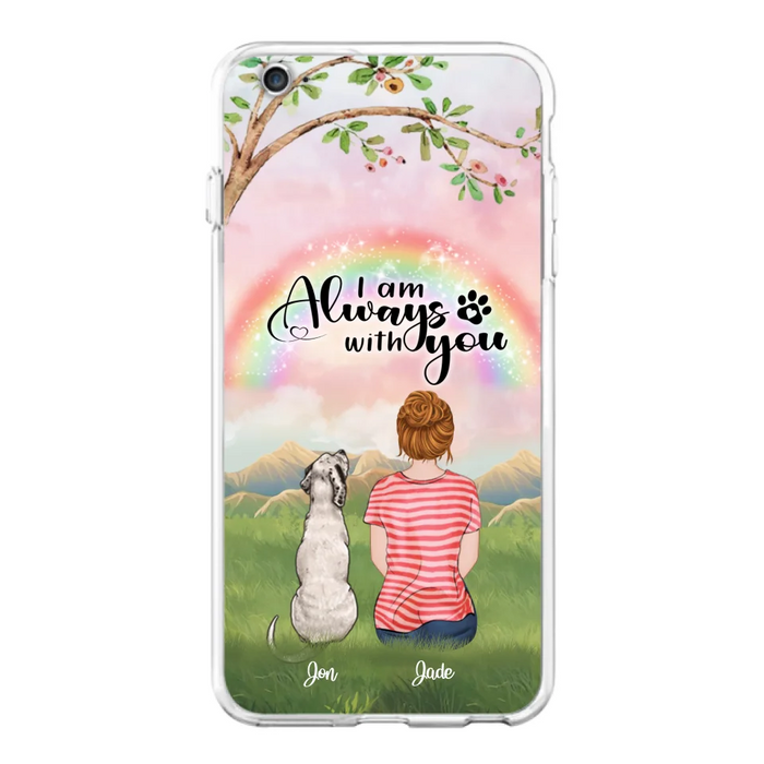 Custom Personalized Dog Mom/Dad Phone Case - Upto 4 Dogs - Best Gift For Dog Lover - I Am Always With You - Case For Iphone Samsung - 5BWJPA