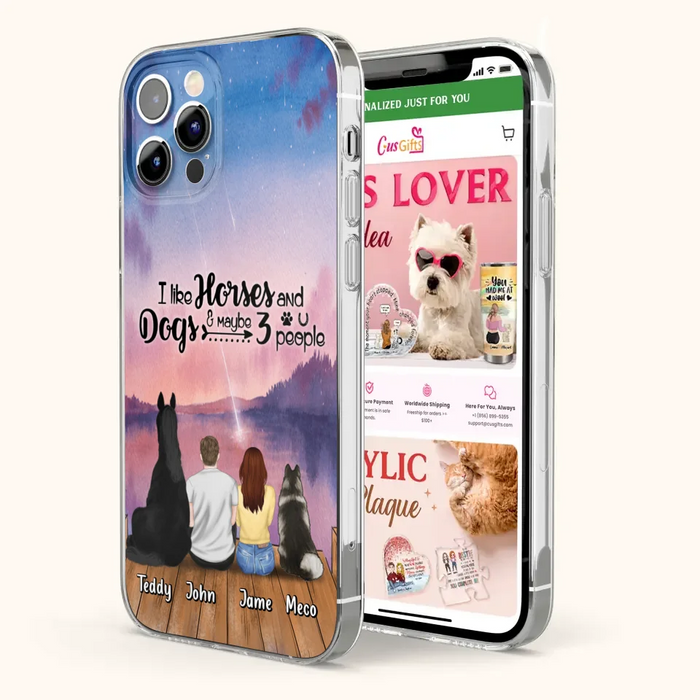 Custom Personalized Parents Horse Dog Phone Case - Upto 3 Pets Forever In My Heart - Case For iPhone And Samsung