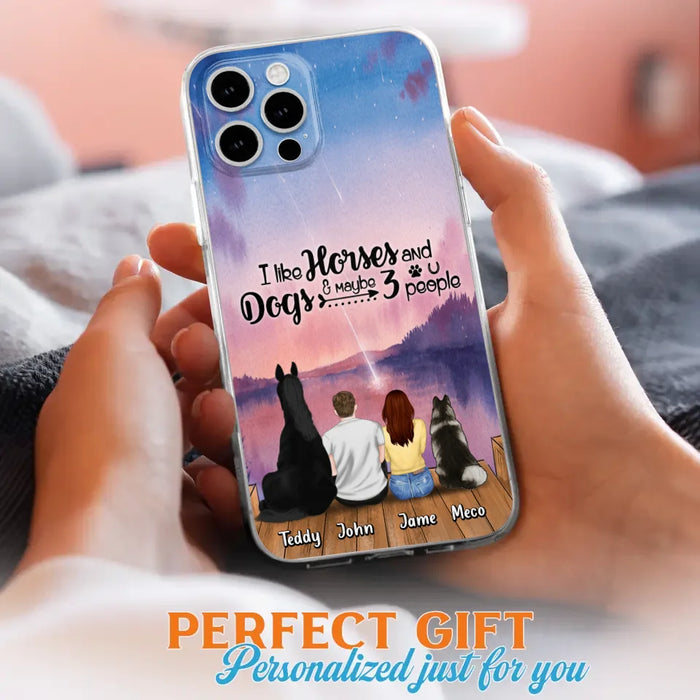 Custom Personalized Parents Horse Dog Phone Case - Upto 3 Pets Forever In My Heart - Case For iPhone And Samsung