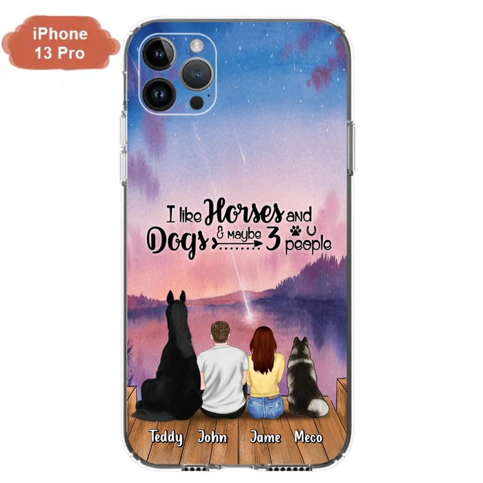 Custom Personalized Parents Horse Dog Phone Case - Upto 3 Pets Forever In My Heart - Case For iPhone And Samsung