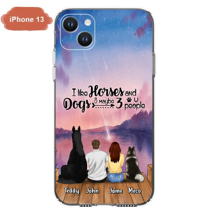 Custom Personalized Parents Horse Dog Phone Case - Upto 3 Pets Forever In My Heart - Case For iPhone And Samsung