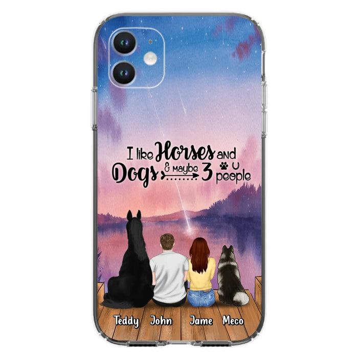 Custom Personalized Parents Horse Dog Phone Case - Upto 3 Pets Forever In My Heart - Case For iPhone And Samsung