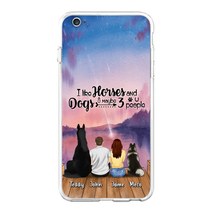 Custom Personalized Parents Horse Dog Phone Case - Upto 3 Pets Forever In My Heart - Case For iPhone And Samsung