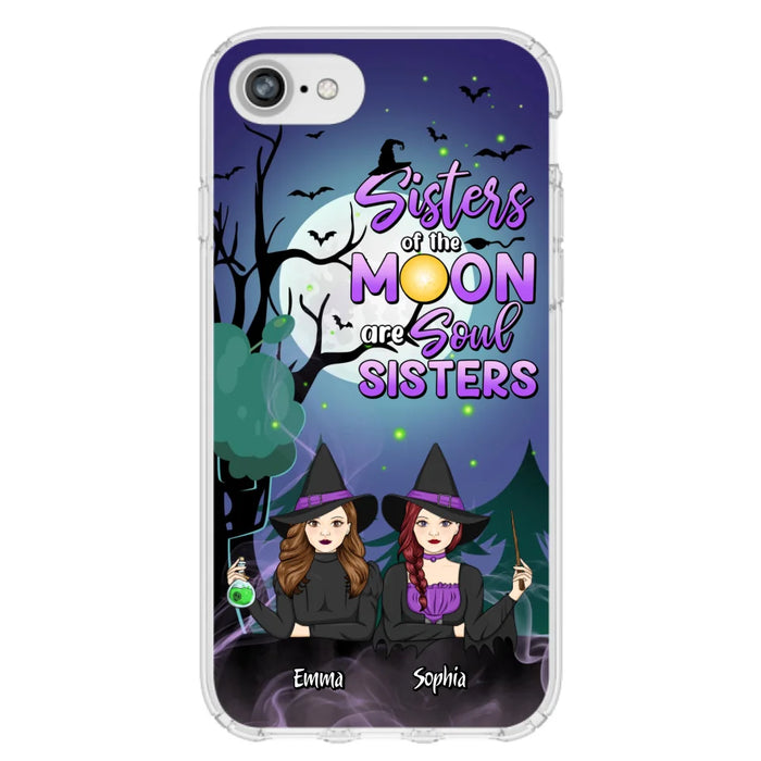 Custom Personalized Witches Phone Case for iPhone/ Samsung - Gift Idea For Halloween/ Friends with up to 4 Witches - Sisters Of The Moon Are Soul Sisters