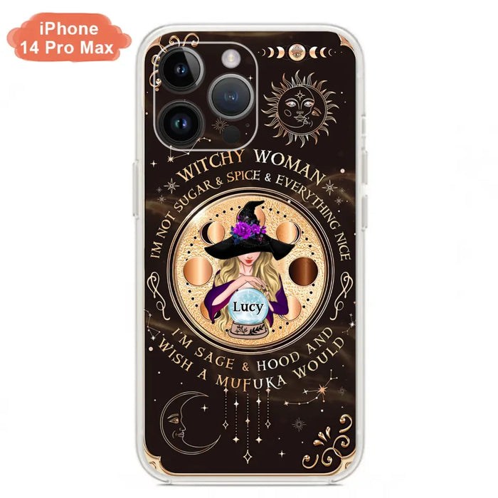 Custom Personalized Witchy Woman Phone Case - Gift Idea For Witch/ Friends/ Birthday/ Halloween Day - I'm Not Sugar & Spice & Everything Nice - Case For iPhone/Samsung