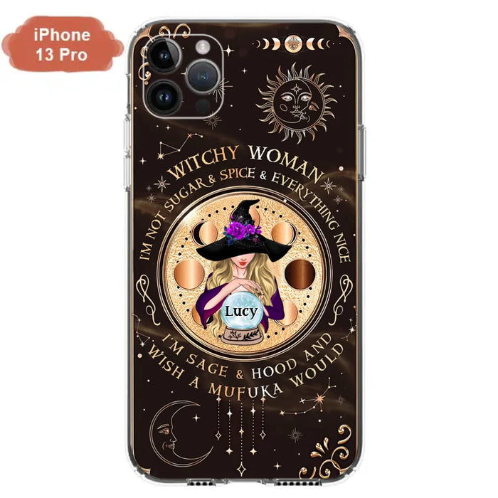 Custom Personalized Witchy Woman Phone Case - Gift Idea For Witch/ Friends/ Birthday/ Halloween Day - I'm Not Sugar & Spice & Everything Nice - Case For iPhone/Samsung