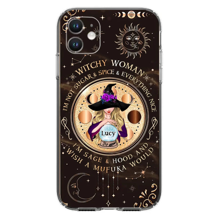 Custom Personalized Witchy Woman Phone Case - Gift Idea For Witch/ Friends/ Birthday/ Halloween Day - I'm Not Sugar & Spice & Everything Nice - Case For iPhone/Samsung