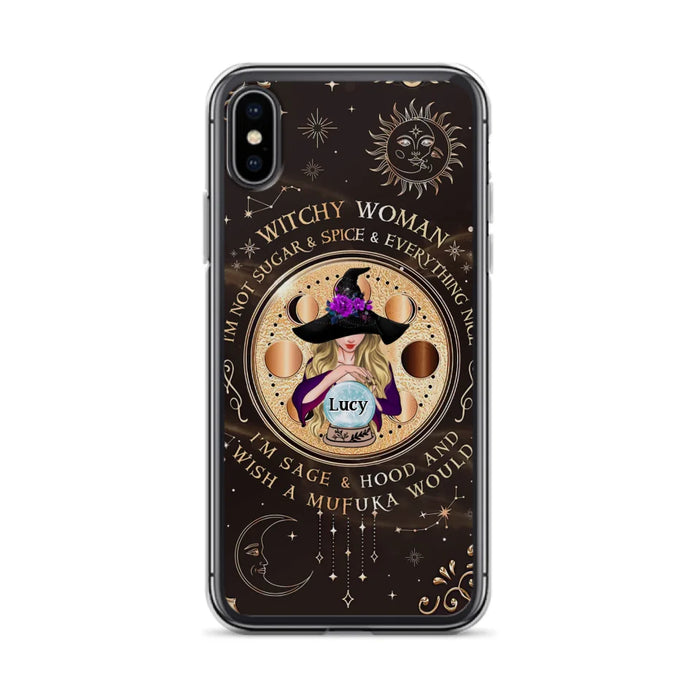 Custom Personalized Witchy Woman Phone Case - Gift Idea For Witch/ Friends/ Birthday/ Halloween Day - I'm Not Sugar & Spice & Everything Nice - Case For iPhone/Samsung