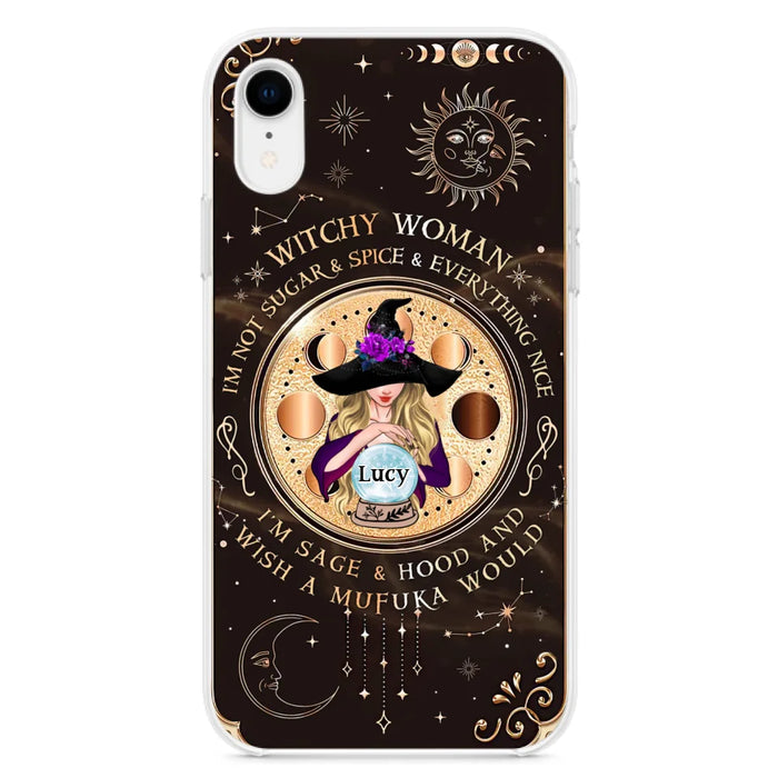 Custom Personalized Witchy Woman Phone Case - Gift Idea For Witch/ Friends/ Birthday/ Halloween Day - I'm Not Sugar & Spice & Everything Nice - Case For iPhone/Samsung