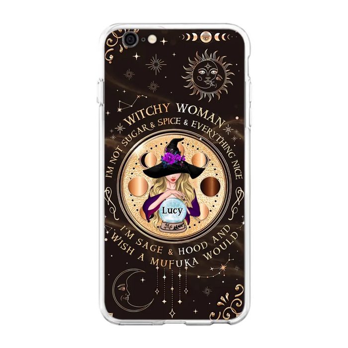 Custom Personalized Witchy Woman Phone Case - Gift Idea For Witch/ Friends/ Birthday/ Halloween Day - I'm Not Sugar & Spice & Everything Nice - Case For iPhone/Samsung