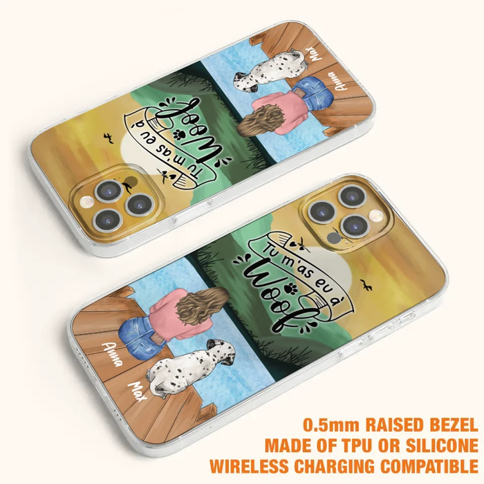 Custom Personalized Dog Mom Phone Case - Gifts For Dog Lover/ Mother's Day With Upto 5 Dogs - Tu m'á eu à Woof