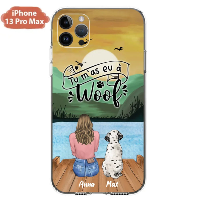 Custom Personalized Dog Mom Phone Case - Gifts For Dog Lover/ Mother's Day With Upto 5 Dogs - Tu m'á eu à Woof