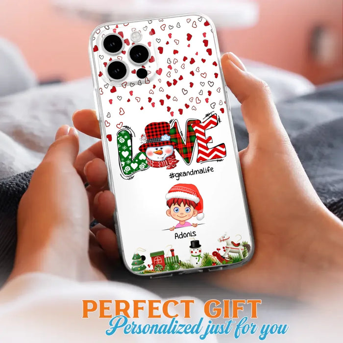 Custom Personalized Christmas Grandmalife Phone Case - Upto 6 Kids - Christmas Gift For Grandma, Mama - Case For iPhone And Samsung